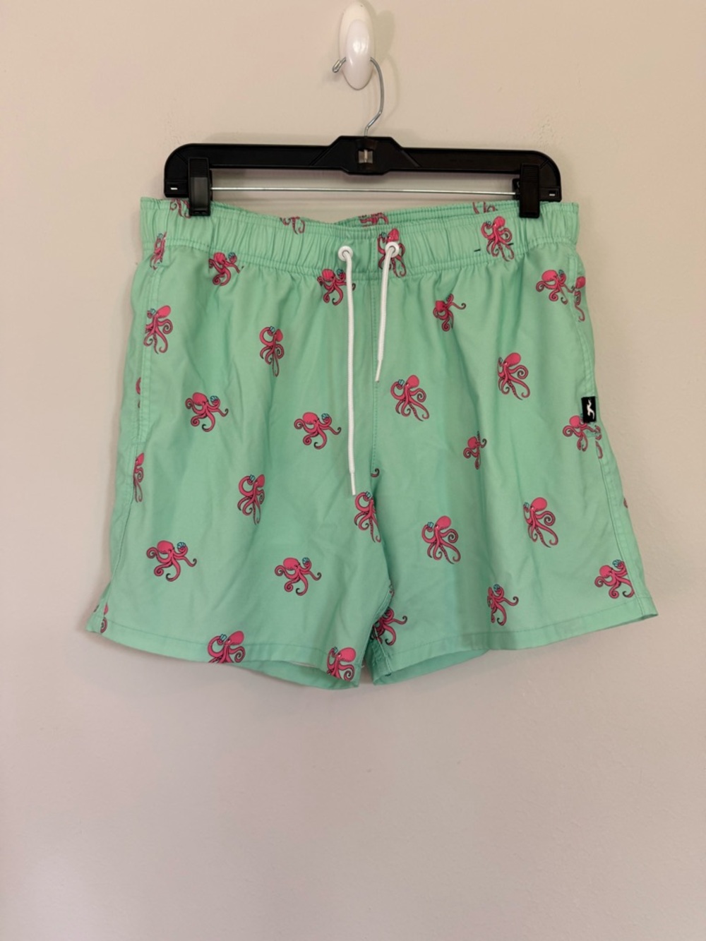 Hollister Mint Green Swim Shorts with Pink Octopus Print